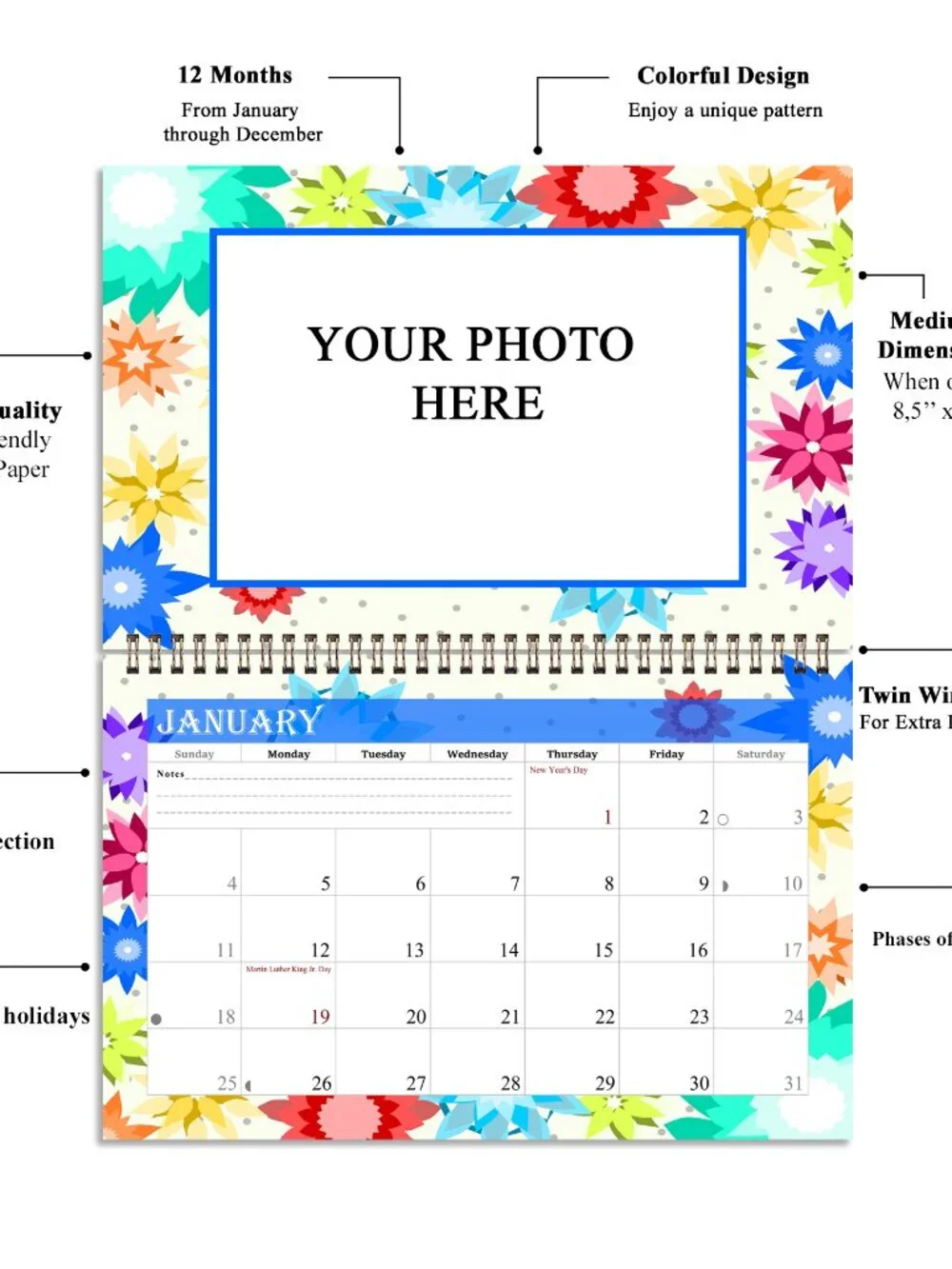 Personalized Custom 2027 Personalized Custom - 12 Months Calendar 8.5x11In. #01